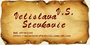 Velislava Stevković vizit kartica